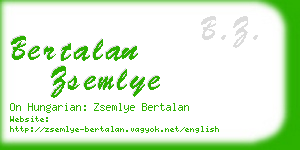 bertalan zsemlye business card